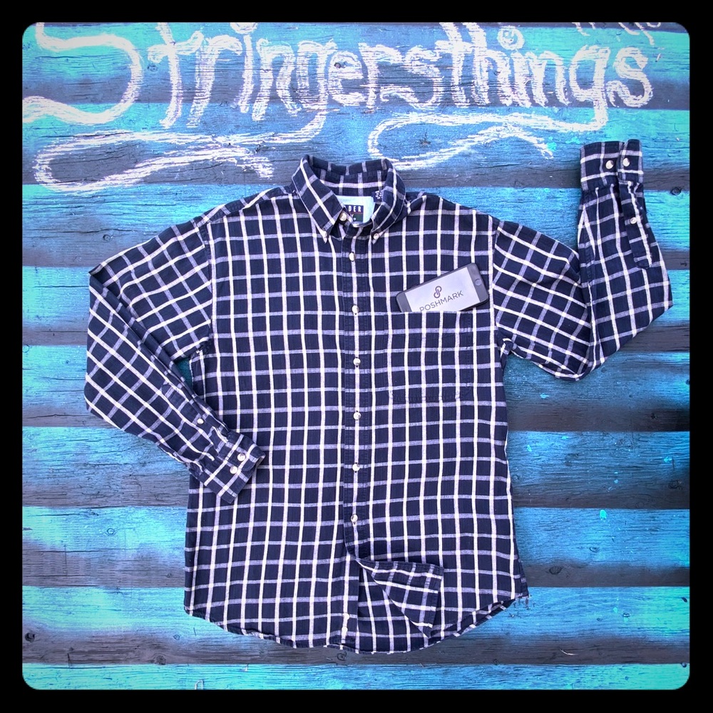 Men’s trader bay long sleeve navy blue button up